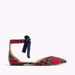 EUC J. Crew Tartan D’orsay Flat. Holiday perfect!